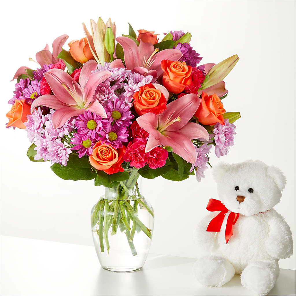 One and Only Bouquet and Bear Bundle – Lynchburg Leo Wood Florist, Lynchburg VA
