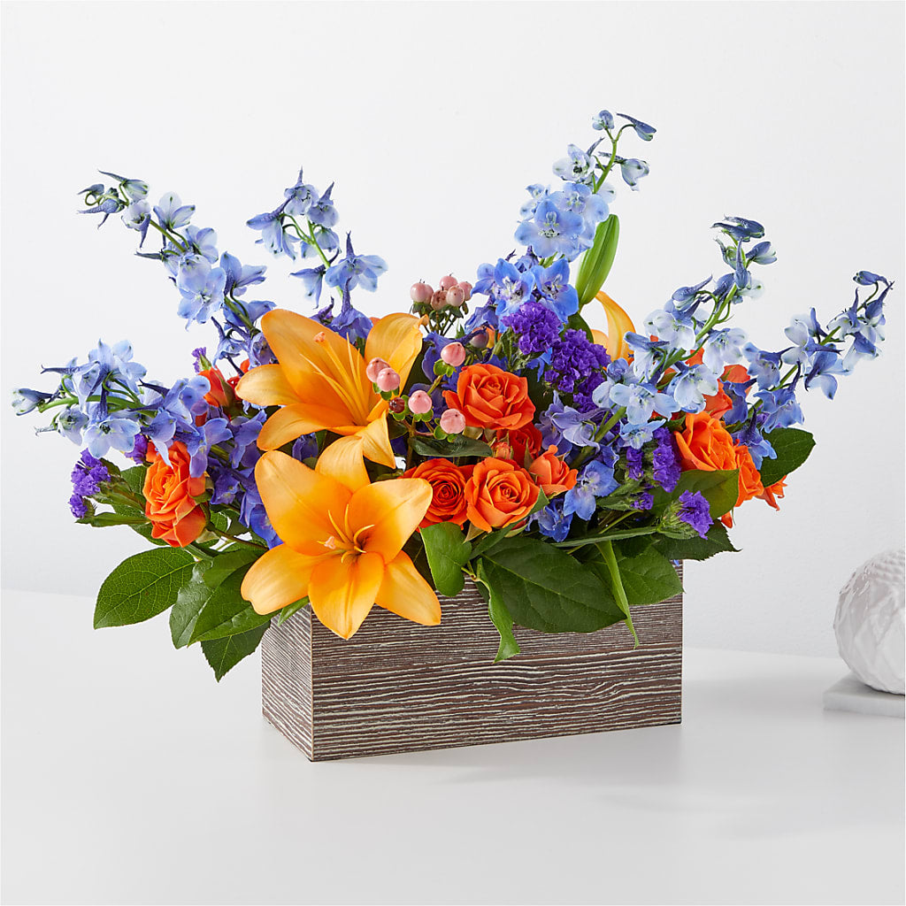 Radiant Citrus Box Bouquet – Lynchburg Leo Wood Florist, Lynchburg VA