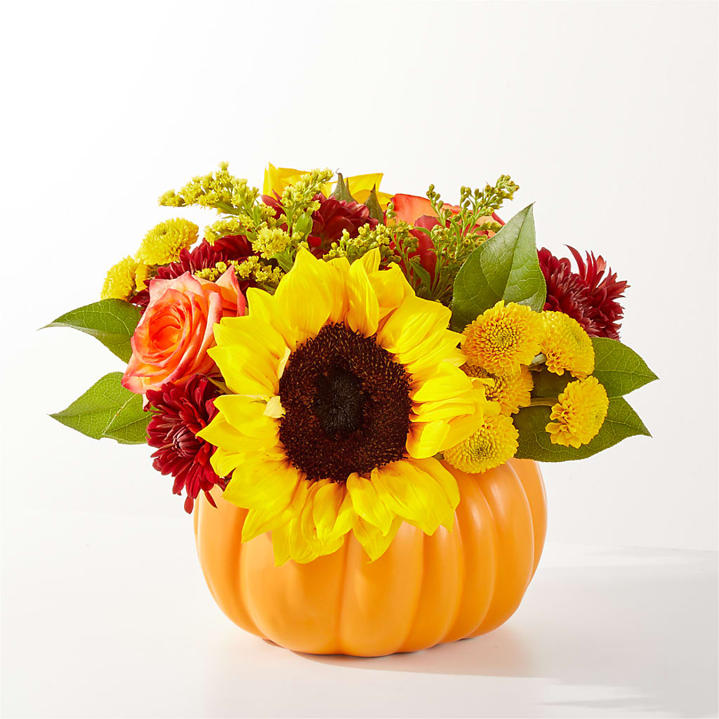 Golden Gourd Pumpkin Bouquet – Lynchburg Leo Wood Florist, Lynchburg VA