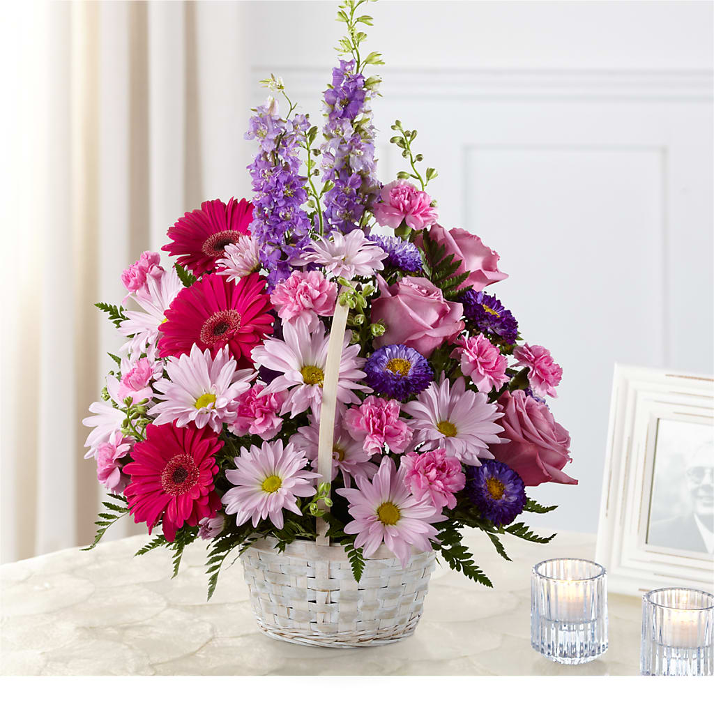 Pastel Peace Basket – Lynchburg Leo Wood Florist, Lynchburg VA