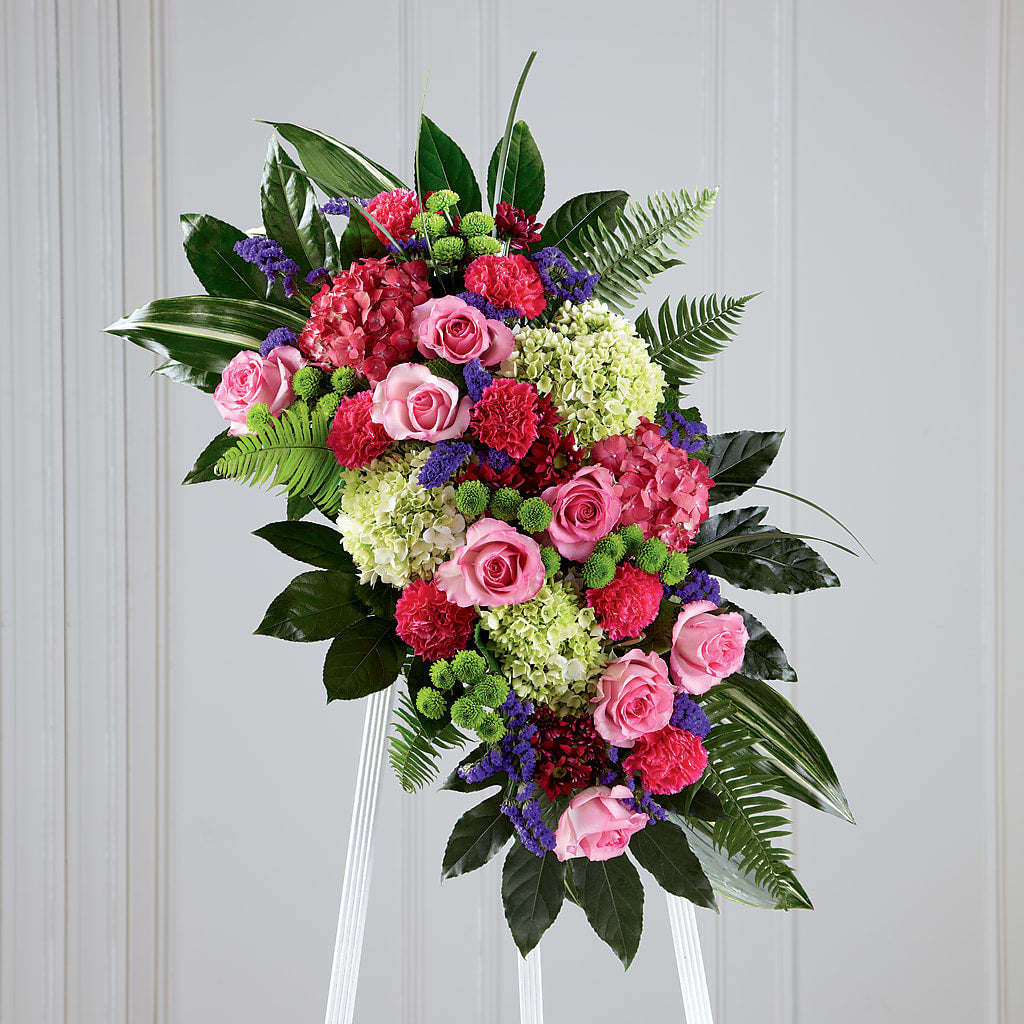 Refreshing Mix Standing Spray – Lynchburg Leo Wood Florist, Lynchburg VA