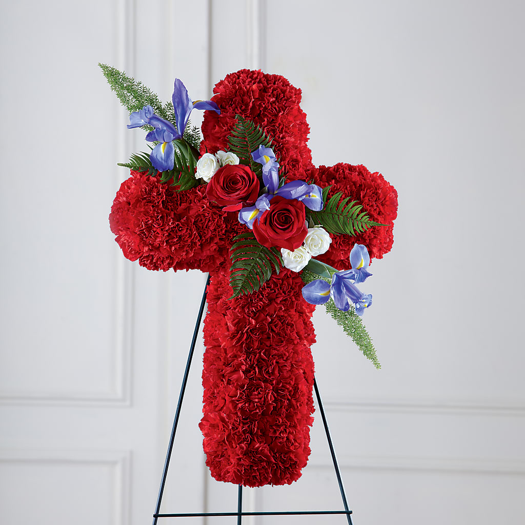 Faithful Hero Floral Cross – Lynchburg Leo Wood Florist, Lynchburg VA