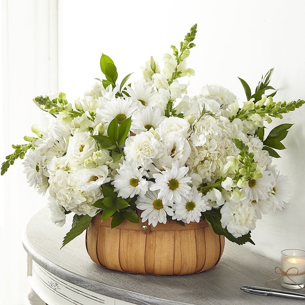 Pure Ivory Basket – Lynchburg Leo Wood Florist, Lynchburg VA