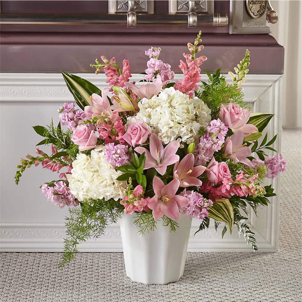 Simply Serene Floor Basket – Lynchburg Leo Wood Florist, Lynchburg VA
