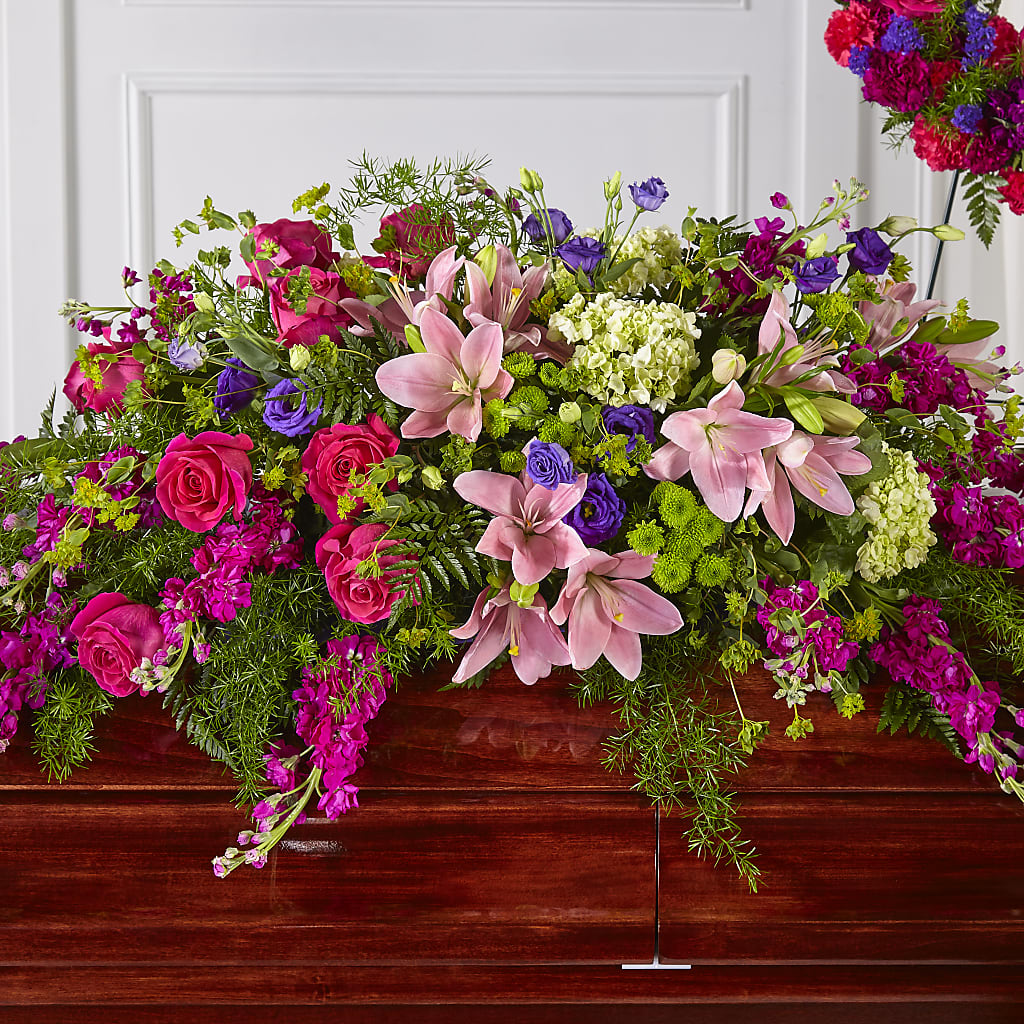 Radiant Tribute Casket Spray – Lynchburg Leo Wood Florist, Lynchburg VA
