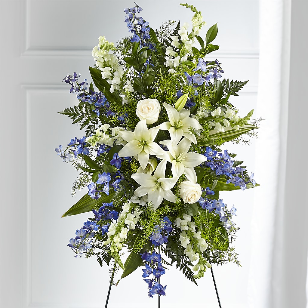 Faithful Friend Standing Spray – Lynchburg Leo Wood Florist, Lynchburg VA