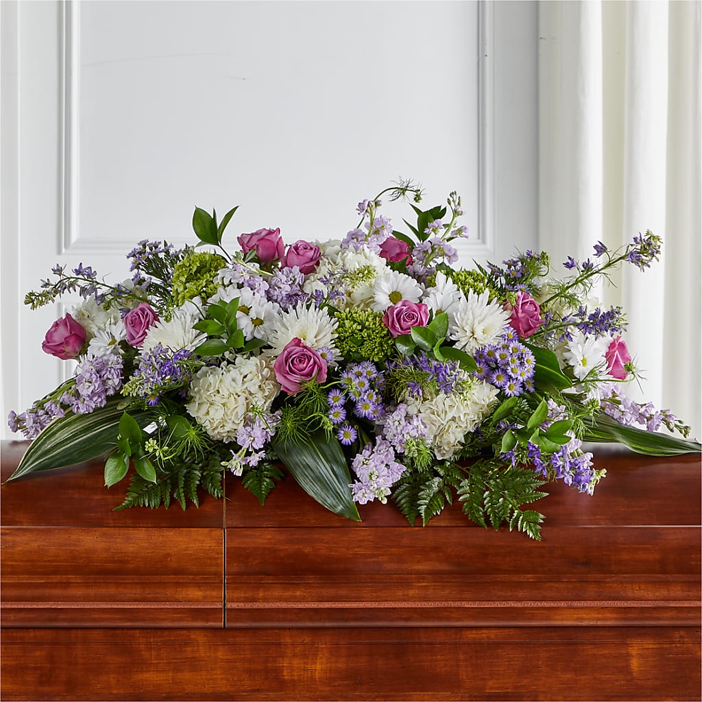Meadows of Serenity Casket Spray – Lynchburg Leo Wood Florist, Lynchburg VA