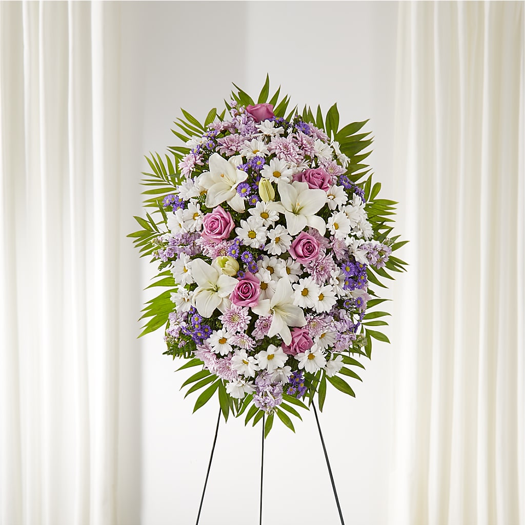 Surrounded by Love Standing Spray – Lynchburg Leo Wood Florist, Lynchburg VA