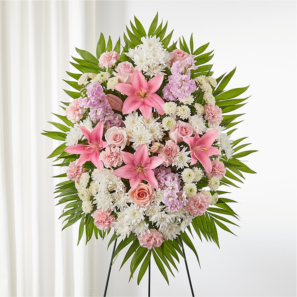 Offering Solace Standing Spray – Lynchburg Leo Wood Florist, Lynchburg VA