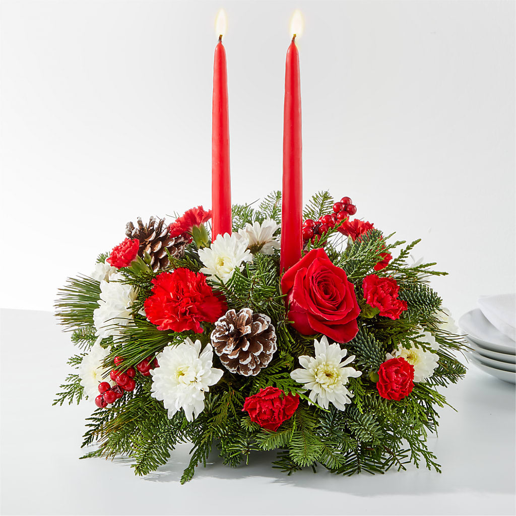 Holiday Soiree Centerpiece – Lynchburg Leo Wood Florist, Lynchburg VA
