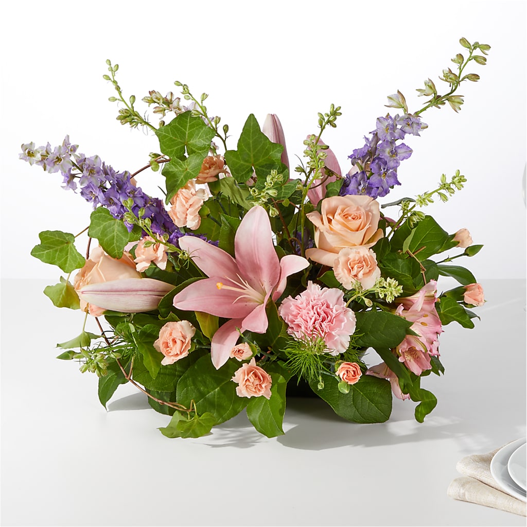 Blossom Time Centerpiece – Lynchburg Leo Wood Florist, Lynchburg VA