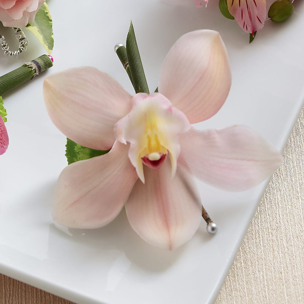 Pink Cymbidium Boutonniere – Lynchburg Leo Wood Florist, Lynchburg VA