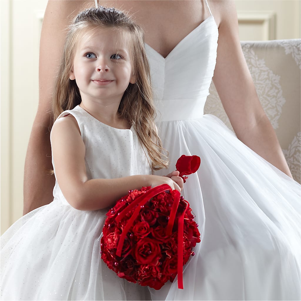 Pure at Heart Flower Girl Arrangement – Lynchburg Leo Wood Florist, Lynchburg VA