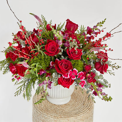 Big Red Bow Bouquet –  Lynchburg Leo Wood Florist, Lynchburg VA