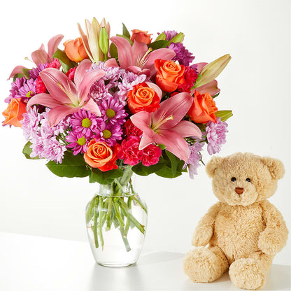 One and Only Bouquet and Bear Bundle –  Lynchburg Leo Wood Florist, Lynchburg VA