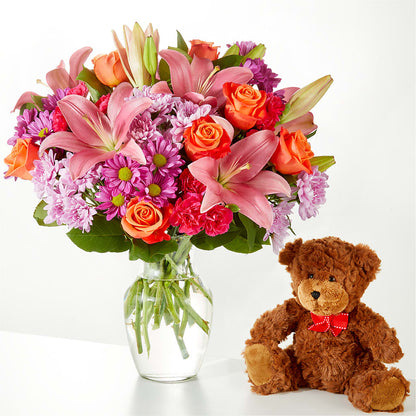 One and Only Bouquet and Bear Bundle –  Lynchburg Leo Wood Florist, Lynchburg VA