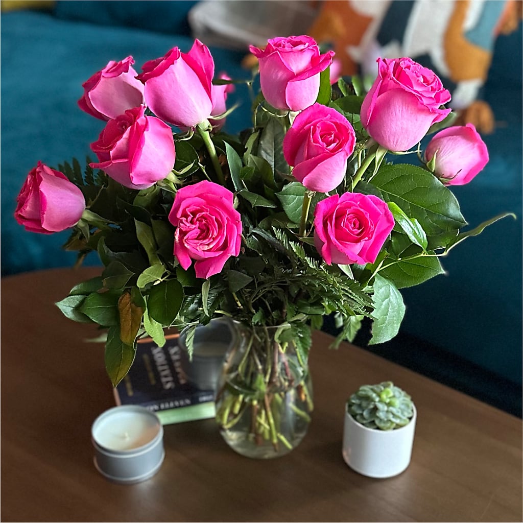 Long Stem Pink Rose Bouquet –  Lynchburg Leo Wood Florist, Lynchburg VA
