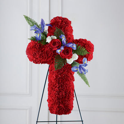 Faithful Hero Floral Cross –  Lynchburg Leo Wood Florist, Lynchburg VA