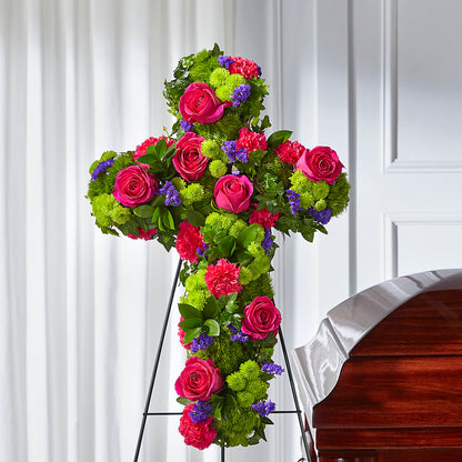 Tribute Rose Floral Cross –  Lynchburg Leo Wood Florist, Lynchburg VA