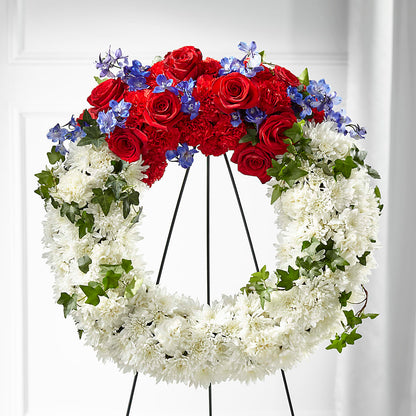 Patriotic Passion Wreath –  Lynchburg Leo Wood Florist, Lynchburg VA