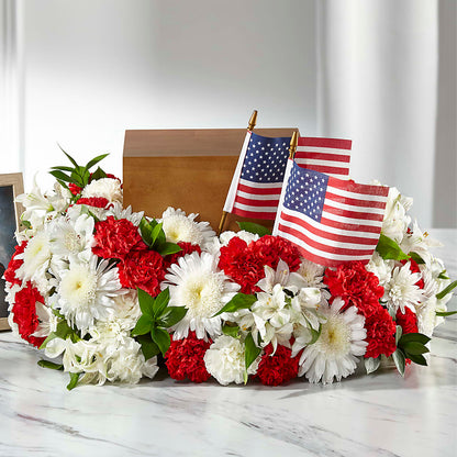 Spirit of Patriotism Cremation Adornment –  Lynchburg Leo Wood Florist, Lynchburg VA