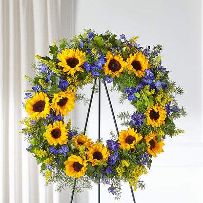 Bright Rays Wreath –  Lynchburg Leo Wood Florist, Lynchburg VA