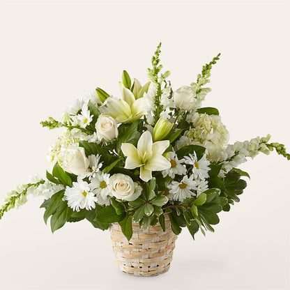 Ivory Elegance Floral Basket –  Lynchburg Leo Wood Florist, Lynchburg VA
