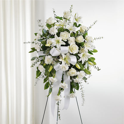 With Care Standing Spray –  Lynchburg Leo Wood Florist, Lynchburg VA