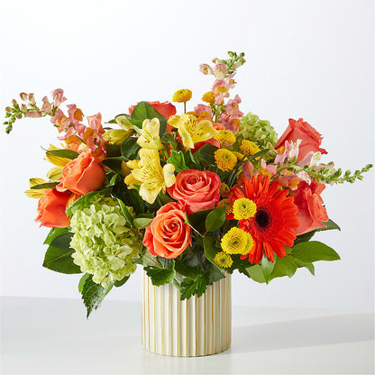 Autumn Sunshine Bouquet with Ivory Vase –  Lynchburg Leo Wood Florist, Lynchburg VA