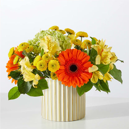Autumn Sunshine Bouquet with Ivory Vase –  Lynchburg Leo Wood Florist, Lynchburg VA