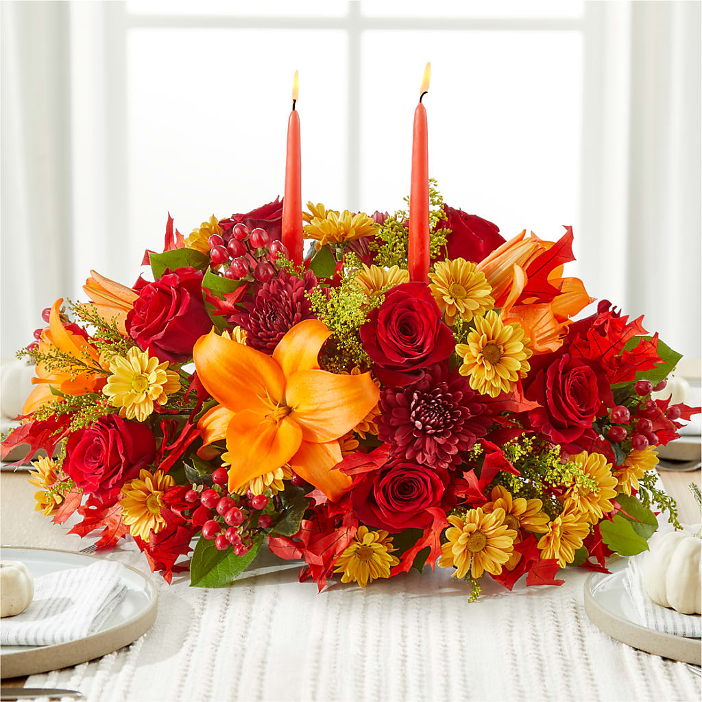 Autumn's Embrace Centerpiece –  Lynchburg Leo Wood Florist, Lynchburg VA
