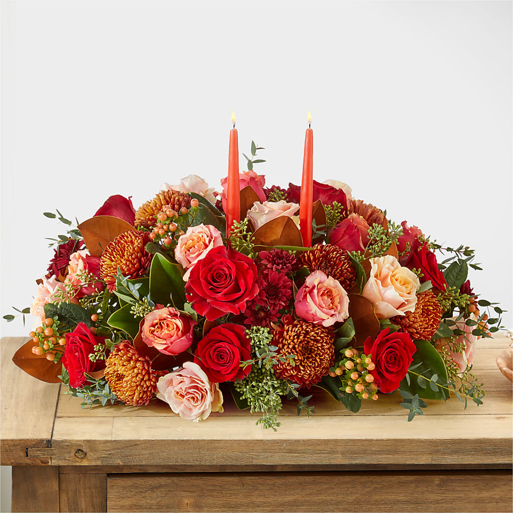 Gather Near Centerpiece –  Lynchburg Leo Wood Florist, Lynchburg VA