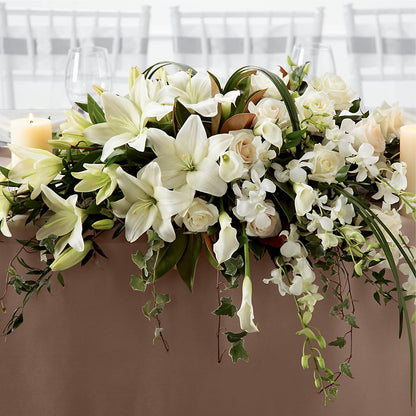 White Linen Arrangement –  Lynchburg Leo Wood Florist, Lynchburg VA
